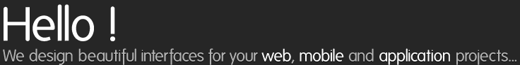 Hello ! We design beautiful interfaces for your web, mobile and application projects